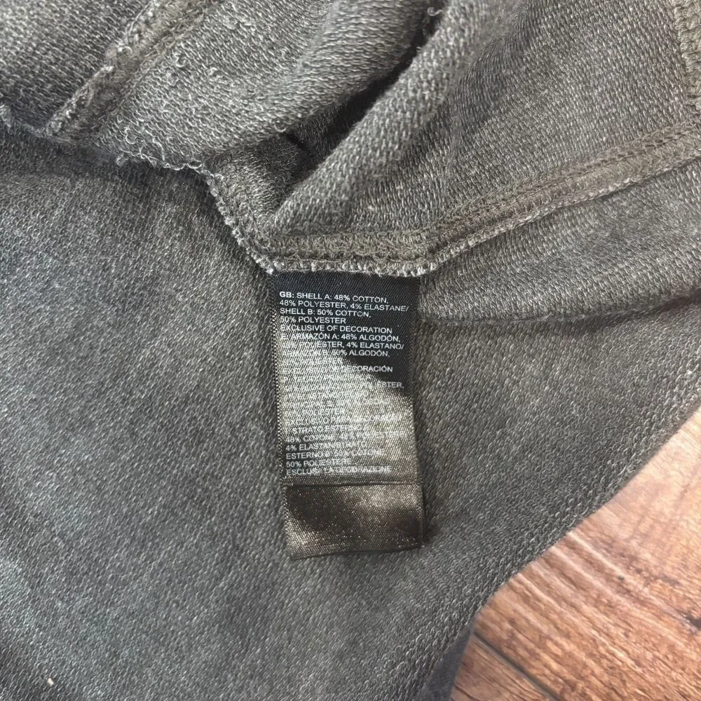 The North Face Terry Long Sleeve Henley Shirt Dark Gray Pullover Mens Sz L Large